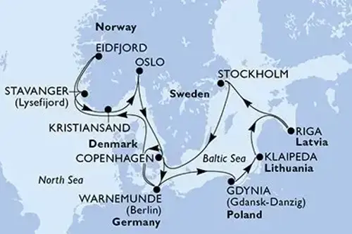 Cruise itinerary