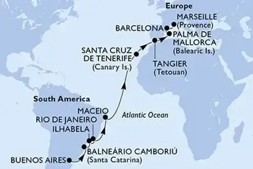 Cruise itinerary