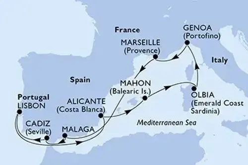 Cruise itinerary