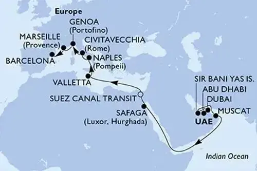 Cruise itinerary