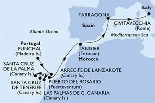 Cruise itinerary