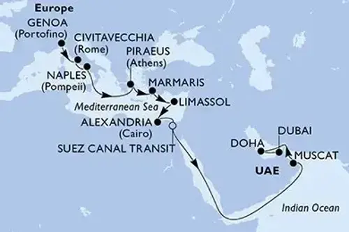 Cruise itinerary