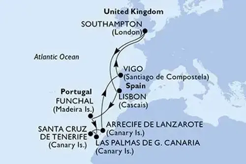 Cruise itinerary
