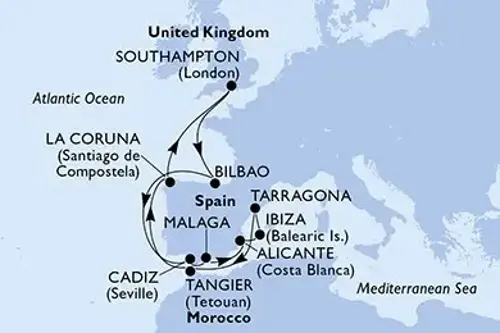 Cruise itinerary