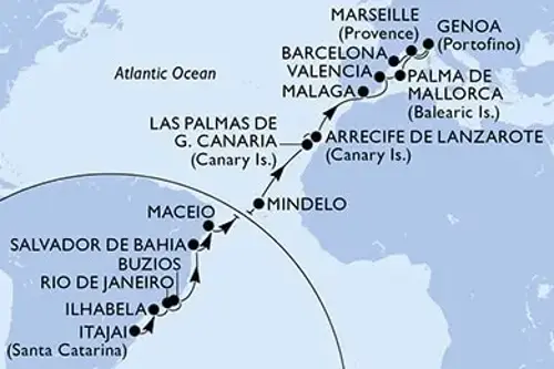 Cruise itinerary