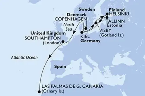 Cruise itinerary