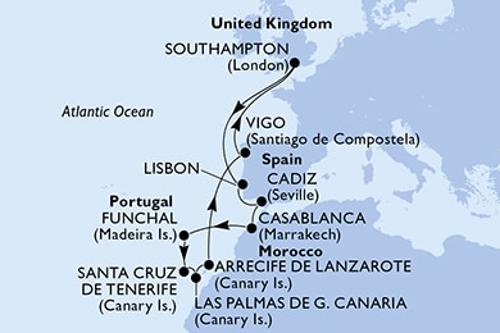 Cruise itinerary